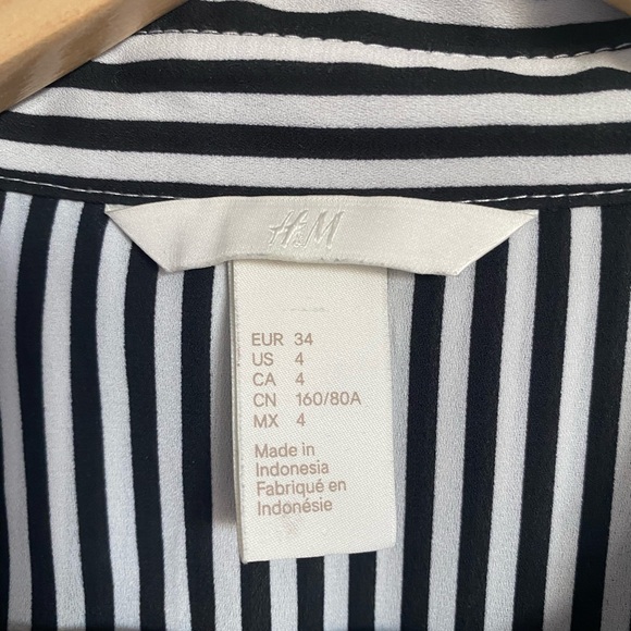 H&M Women Stripes Button Up Blouse Shirt AU8 - Picture 4 of 5